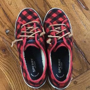 Sperry top-sider Buffalo flannel print sneaker size 9.5
